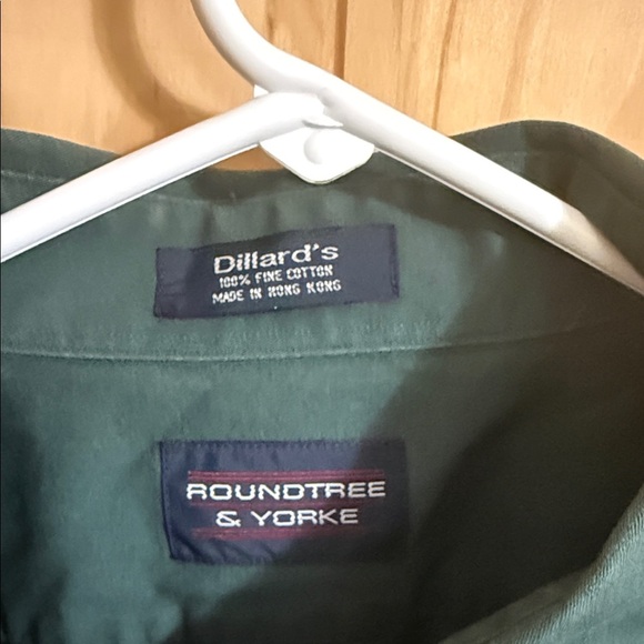 Roundtree & Yorke Men's Forest Green Casual Shirt - Picture 2 of 5